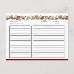 Erdbeeren Lady Bugs Rezeptkarten Postkarte