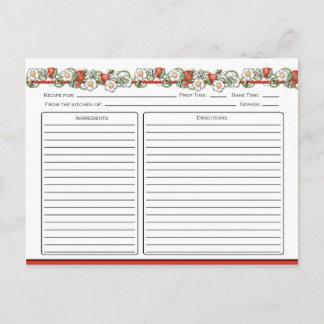 Erdbeeren Lady Bugs Rezeptkarten Postkarte