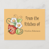 Erdbeeren Lady Bugs Rezeptkarten Postkarte (Vorderseite)