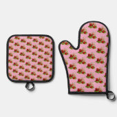 Erdbeeren Land  Ofenhandschuh & Topflappen-Set (Vorderseite)