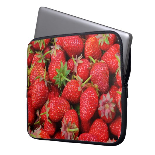 Erdbeeren Laptopschutzhülle (Vorderseite Links)