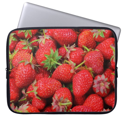 Erdbeeren Laptopschutzhülle (Vorderseite)