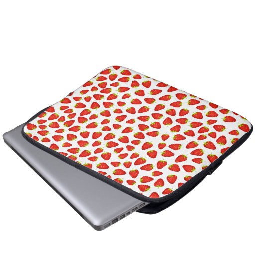 Erdbeeren Laptopschutzhülle (Vorne Knopf)