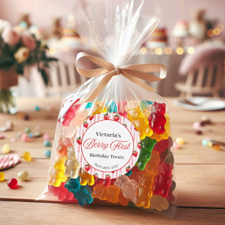 Erdbeeren-Leckerei-Beutel Runder Aufkleber