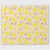 Erdbeeren Lemon rosa Wrapping Paper Geschenkpapier (Flach)