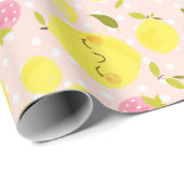 Erdbeeren Lemon rosa Wrapping Paper Geschenkpapier (Rolleneckpunkt)
