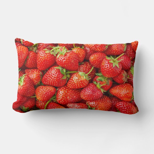 Erdbeeren Lendenkissen (Vorderseite)