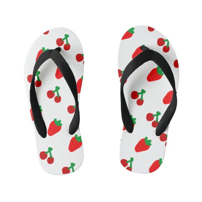 Erdbeeren-Lieben Cherry Flip Flops Kinderbadesandalen (Fußbett)