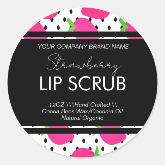 Erdbeeren Lip Business Packaging Square Sticker (Vorderseite)
