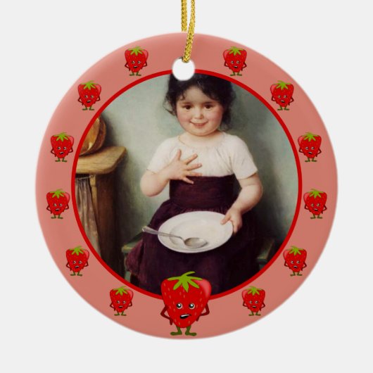 Erdbeeren Lover - Toon Erdbeeren rahmen benutzersp Keramik Ornament (Vorne)