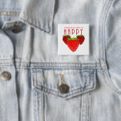 Erdbeeren machen mich glücklich Süße Erdbeere Kawa Button (Beispiel)