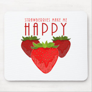 Erdbeeren machen mich glücklich Süße Erdbeere Kawa Mousepad