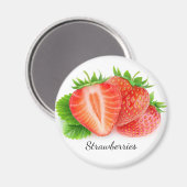 Erdbeeren Magnet (Vorderseite/Rückseite)