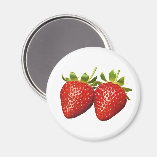 Erdbeeren Magnet (Vorderseite/Rückseite)