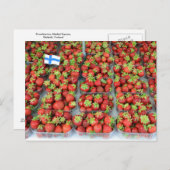 Erdbeeren, Marktplatz, Helsinki, Finnland Postkarte (Vorne/Hinten)