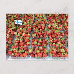 Erdbeeren, Marktplatz, Helsinki, Finnland Postkarte
