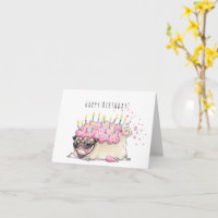 Erdbeeren Mattierter Mops Witziger Geburtstag