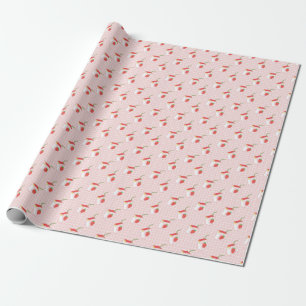 Erdbeeren Milk Cartoon: Spielerische Muster Geschenkpapier