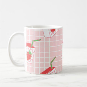 Erdbeeren Milk Cartoon: Spielerische Muster Kaffeetasse