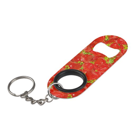 Erdbeeren Mini Flaschenöffner (Vorderseite Schrägansicht)