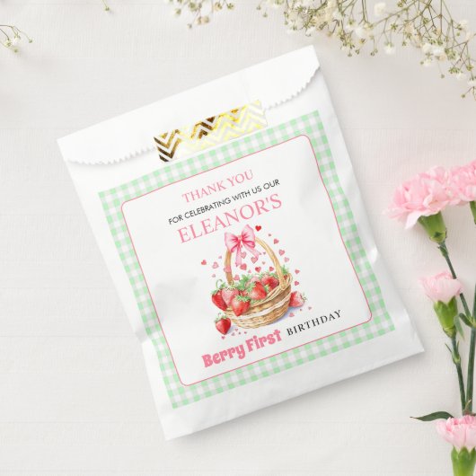 Erdbeeren Minze Berry Erster Geburtstag Danke Geschenktütchen (Versiegelt)