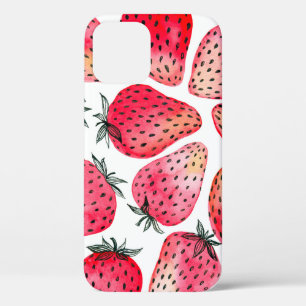 Erdbeeren mit Aquarell und Tinte, nahtlos gestrich Case-Mate iPhone Hülle