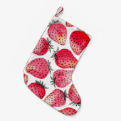 Erdbeeren mit Aquarell und Tinte, nahtlos gestrich Kleiner Weihnachtsstrumpf (Vorderansicht (hängend))