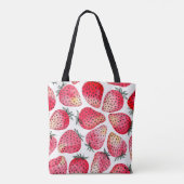 Erdbeeren mit Aquarell und Tinte, nahtlos gestrich Tasche (Rückseite)