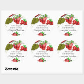 Erdbeeren mit Aquarellfarben Obstkuchenbacken Runder Aufkleber (Blatt)