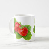 Erdbeeren mit Blätter Kaffeetasse (Vorderseite Links)