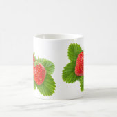 Erdbeeren mit Blätter Kaffeetasse (Mittel)