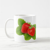 Erdbeeren mit Blätter Kaffeetasse (Links)