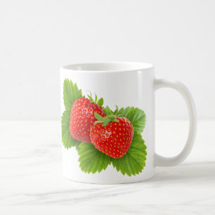 Erdbeeren mit Blätter Kaffeetasse
