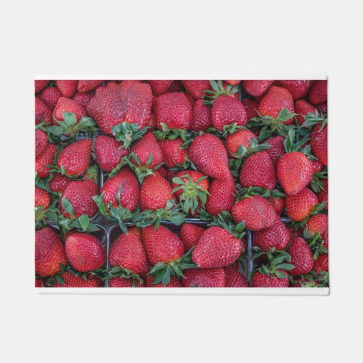 Erdbeeren mit grünen Blätter Fußmatte (Vorderseite)