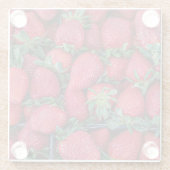 Erdbeeren mit grünen Blätter Glasuntersetzer (Rückseite)