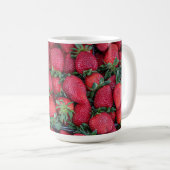 Erdbeeren mit grünen Blätter Kaffeetasse (VorderseiteRechts)