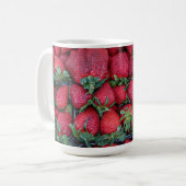 Erdbeeren mit grünen Blätter Kaffeetasse (Vorderseite Links)