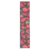 Erdbeeren mit grünen Blätter Kurzer Tischläufer (Vorderseite)