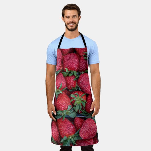 Erdbeeren mit grünen Blätter Schürze (Getragen)
