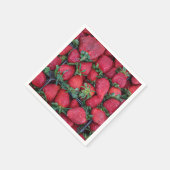 Erdbeeren mit grünen Blätter Serviette (Ecke)