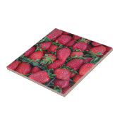 Erdbeeren mit grünen Blättern Fliese (Seite)