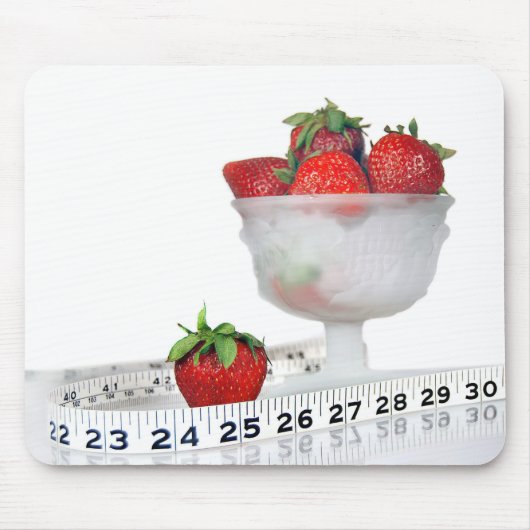 Erdbeeren mit Maßband Mousepad (Vorne)