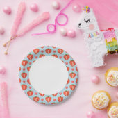 Erdbeeren mit Polka-Punkten und Herz Pappteller (Party)