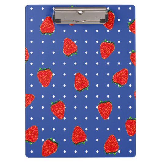 Erdbeeren mit Punkten Klemmbrett (Vorderseite)
