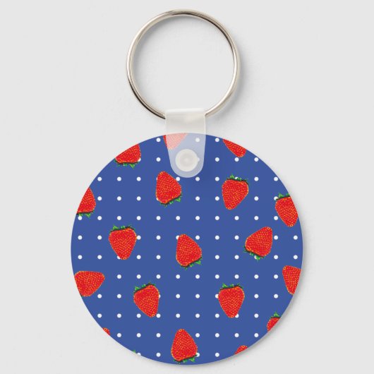 Erdbeeren mit Punkten Schlüsselanhänger (Vorderseite)