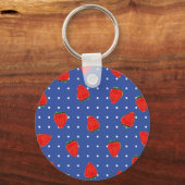 Erdbeeren mit Punkten Schlüsselanhänger (Vorderseite)