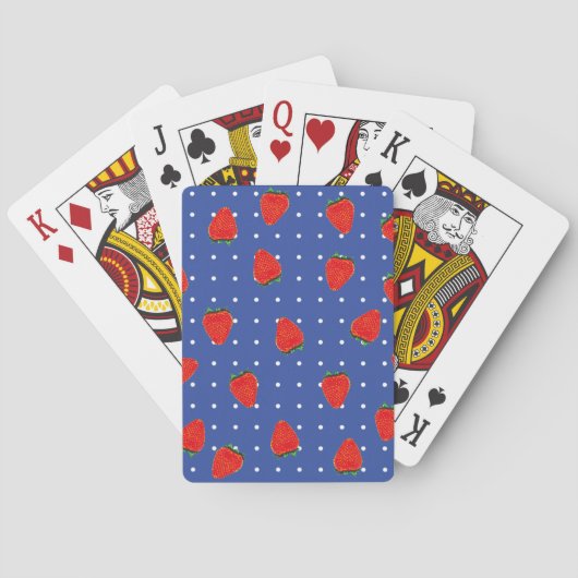 Erdbeeren mit Punkten Spielkarten (Rückseite)