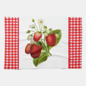 Erdbeeren mit Red Gingham Kitchen Handtuch (Horizontal)