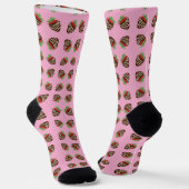 Erdbeeren mit Schokolade überzogene rosa Socken (Gewinkelt)