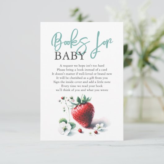 Erdbeeren mit Wasserfarbe Bücher für Kinder Begleitkarte (Stehend Vorderseite)